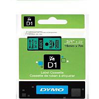 DYMO 63020718 D1 Black/Green Tape (19mm x 7m)