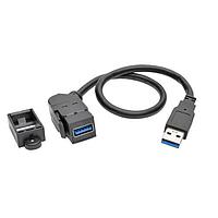 Tripp Lite U324-001-KPA-BK USB Cables / IEEE 1394 Cables USB 3.0 Panel Mount Ext. Cable Angled 1'