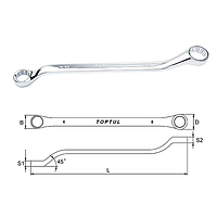 TOPTUL ACAH4652 Double Ring Wrench 45° Offset (1-7/16x1-5/8")