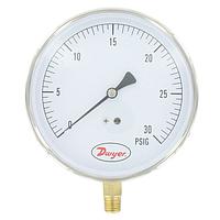 Dwyer SG5-G0422N Lightweight Contractor Gages, 4.5" Scale, 1% Accuracy, -4 to 140°F (4.5 in, 60 psi, Bottom)