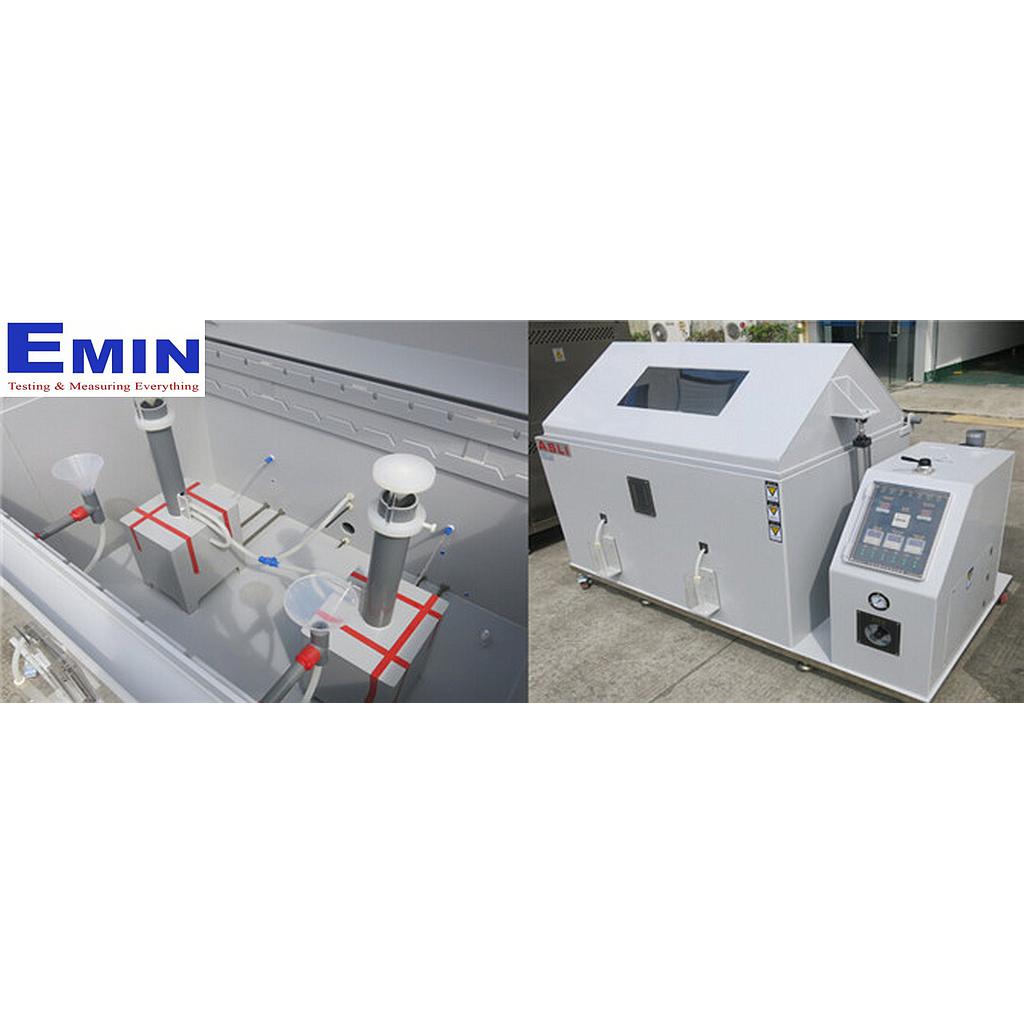 Industrial corrosion testing chamber for salt spray and cyclic corrosion evaluation