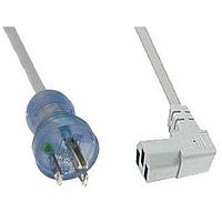 Qualtek Electronics 240008-06 AC Power Hospital Grade Cord 8' GRAY R/A CONN.