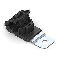 HellermannTyton 151-01947 Ratchet Clamp Ratchet P-Clamp, 0.52 - 0.77" Bundle Dia, 180 Medium, 0.26" Hole Dia, PA66HIRHSUV/SS304, Black, 200/ctn