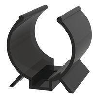 Essentra Components V-1005 Cable Mounting & Accessories Clip,Screw Mnt,Black,.56 in Hold Dia