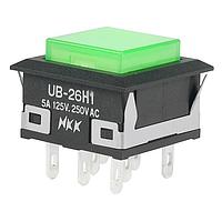 NKK Switches UB26KKW015F-FF Sealed DPDT ON-ON GREEN