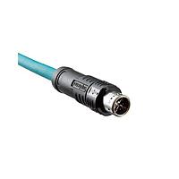 Amphenol LTW MSXS-08BMMM-PL8X03 Sensor Cables / Actuator Cables Circular Metric Connector MPronto-12 (M12 Push Pull), X Code, PROFINET, Metal, 0.5A, 08 pins, Male Connector, Male Contact, Straight, Overmolded, Length 3000mm, IP68 Mated