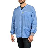 SCS 770109 Anti-Static Control Products Smock, Dual-Wire, Jacket, Blue,6Xl, Knitted Cuffs, 3 Pockets, No Collar