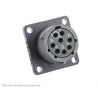 Eaton Souriau-Sunbank UTSX012E8S Receptacles Square flange receptacle, without backshell, with 8 female solder contacts, IP68/69K in unmated conditions