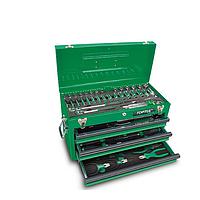 TOPTUL GCAZ0016 Professional Mechanical Tool Set W/3-Drawer Tool Chest Satin Chrome (82 pcs)