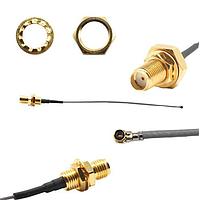 Siretta ASMGA0075XB113S11 RF Cable Assemblies I-PEX MHF4 L TO SMA FEMALE BULKHEAD REAR MOUNT 75MM 1.13 CABLE