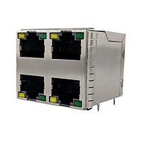 Amphenol Commercial Products RJSGE48874A1 Stacked 8P8C, Cat5e, Pressfit, Stacked, Shield, With LEDs