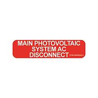 Panduit PPS0104BRMSAD-L Main Photovoltaic System AC Disconnect Solar Label, 1.00" H x 4.00" W, 'Main Ph