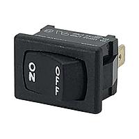 Carling Technologies 651882-BB-0N Subminiature 1-pole, (ON) - OFF - (ON), 10A 125-250VAC 1/4 HP, Non-Illuminated Matte Black Rocker Switch with .187 Tab (Q.C.)