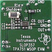 Texas Instruments TPA751EVM Audio Amplifier TPA751 Eval Mod