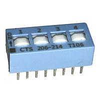 CTS Electronic Components 206-214S DIP Switches 4 switch sections DPDT