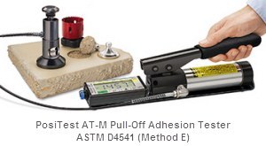 Pull-off adhesion testing of a polyurea coating on a rigid substrate