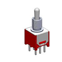 Mountain Switch 108-2MD3T2B3M2QE-EVX Toggle Switch DPDT ON-OFF-ON PC