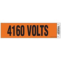 HellermannTyton 596-00954 Labels Voltage Marker, 2.25" x 8.50", 4160 Volts, Vinyl, Orange, 1/card, 50 cards/pkg