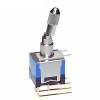 NKK Switches D22029LV PCB Mount Miniature Toggles DPDT ON-OFF(ON)0.4VA VERTICAL W/BRKT