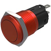 EAO 82-4751.1000 Anti-Vandal Pushbutton, Momentary, 16mm, Alu Red, Flush, no LED,Solder Terminals
