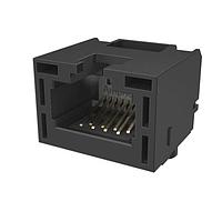 Amphenol Commercial Products RJE3C1880402 Modular 8P8C, RA, Cat6A, SMT, Without Shield, No LEDs, With Housing Pegs