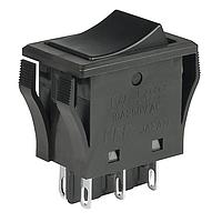 NKK Switches JWM22RAA/UCV Rocker Switches DPDT TV5 RATED BLACK CAP & BODY