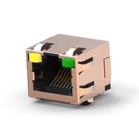 AMP Connectors - TE Connectivity 6339191-5 Modular MJ,RJ45,SMT,SHLD LED(G/G)