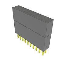 Samtec ESW-110-44-G-D-LL Stackthrough .100" Elevated Socket Strip