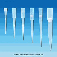 ABDOS AB.P10172 Tip, Filter, Racked Set, Sterile, Graduated, 100~5,000㎕, (24ea/1Rack)
