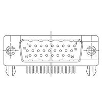 Amphenol Commercial Products 17EBH026PAA110 High Density D-Sub Connectors RA HI DENSITY 26P M #4-40 THREAD