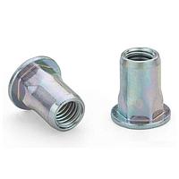 ATLAS AEFHS-M8-5.5ZI Rivet Nut Atlas Rivet Nut, Atlas FM, AEFH, Flat Head Semihex Body, Open End, Steel, Thread Size - M8,