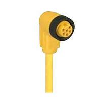 Lumberg Automation RKW 50-877/4M Sensor Cables / Actuator Cables Mini 7/8 inch single-ended cordsets, female right angle, 5-poles with internal threads and yellow TPE (TC-ER) 16 gauge molded cable, US color code.