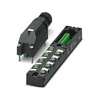 PHOENIX CONTACT 1197611 Circular Metric Connectors Sensor/actuator box   application: Standard   connection method: M8 socket Metal   number of slots: 8   number of positions: 3   coding: A - standard   slot assignment: single   status display: yes   pnp; master cable connection: Pluggable screw conn