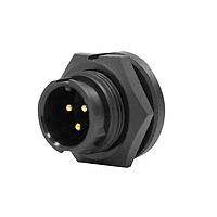 Switchcraft W7381-3PG-P-300 Standard Circular Connector Mini-Con-X Panel, 3-pin #16, Male, PC Tail (0.187 in), Bulk