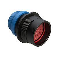 Amphenol SINE Systems AHDP04-24-35PR-STA Connectors 35 Position Receptacle, Pin, Shell Size 24, Reduced Diameter Seal (Blue), Small Thread Adapter