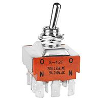 NKK Switches S42F Medium capacity standard size toggles 20A 125-250VAC 20VDC 4PDT ON-ON QC