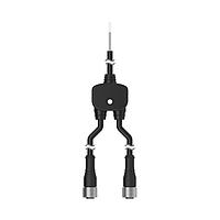 Banner Engineering CSB-UNT425M1241 Splitter Cables Splitter Flying Leads to M12F and M12F connectors; 4-pin, Non-Shielded, IP68, AWG 22; Black PVC cord, Straight Connectors; Trunk: 7.6 m; Branches: 0.3 m