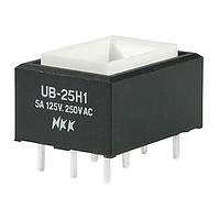 NKK Switches UB25RKW035D Pushbutton Switches RECT DPDT ON(ON) AMB LED PC BODY ONLY