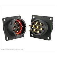 Eaton Souriau-Sunbank UTS014D7P Receptacles 7P SZ 14D SQ FLANGE WALL MNT PIN RECEPT