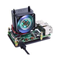 Seeed Studio 114992082 CPU Cooler Black Warrior ICE Tower CPU Cooling Fan for Raspberry Pi (Support Pi 4)