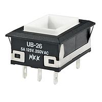 NKK Switches UB26NKW01N Pushbutton Switches LOW PROFILE PSHBTTN PC AND SOLDER
