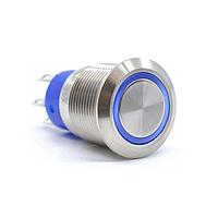 E-Switch ULV4F2HSSG316 Anti-Vandal Anti-vandal, DPDT, On-(On), Panel Mount, Front, Silver, LED, Red, IP67