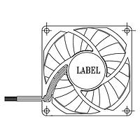 Delta Electronics, Inc. EFC0812DB-F00 Tubeaxial Fan, 80x15mm, 12VDC, 48.8CFM, 3.96W, 0.33A, 41dBA, Ball, 4-Leads, Tach/PWM