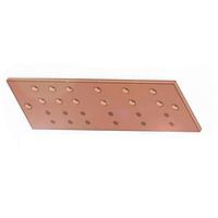 Wakefield Thermal SCGB-6-T Ground Bars Ground Bar, 24 Holes, Copper, Tin, 12" L, 4" W, 0.25" H, 0.25" Thickness