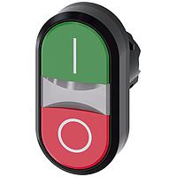 SIEMENS 3SU10013AB420AK0 Flat Button TWIN BUTTON, MOM, GREEN/RED