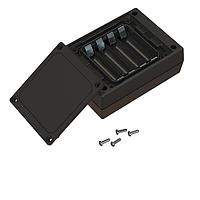 Serpac 131i4AA,BK Plastic Recessed, Smooth Top Desktop Encl w/ 4 AA Battery Compartment, 4.38x3.25x1.50in.