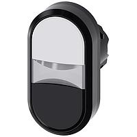 SIEMENS 3SU10003AB610AA0 Flat Button TWIN BUTTON, MOM, WHITE/BLACK