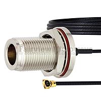Fairview FMCA1015 N Female Bulkhead to HMCX32 1.2 Plug Cable 0.81mm Coax and RoHS Compliant