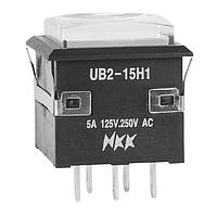 NKK Switches UB215KKW015F-1JB Pushbutton Switches 5A SPDT ON (ON) GRN