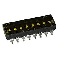 CTS Electronic Components 219-8LPSTRF DIP Switches SURFACE MOUNT, GOLD DIP SWITCH, 8-POLE, LOW PROFILE ACTUATOR, BOTTOM SEAL, TAPE SEAL, REEL, OFF